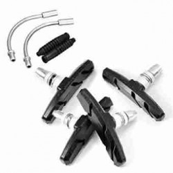 Alloy V Brake Boot Bicycle + Inner  Cable Rubber Dust Cover Black + Brake Shoes Allen Key SBLP+SBSAK
